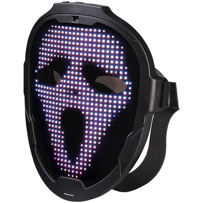 infactory LED-Gesichtsmaske mit Gestensteuerung, 80 Muster, LiPo-Akku, USB-C