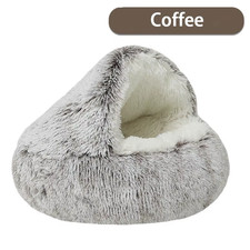 Plush Fleece Insulated Shell Cat Nest , Semi-Enclosed Dog Bed, Closed Top Cat Ne