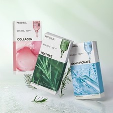 30 Sheets MEDIHEAL Essential Mask Pack 3 Types / Tea Tree Collagen Hyaluronic