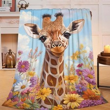 Giraffe Throw Blanket Soft Cozy Warm Plush Fluffy Fuzzy Fleece 40x50 Inch