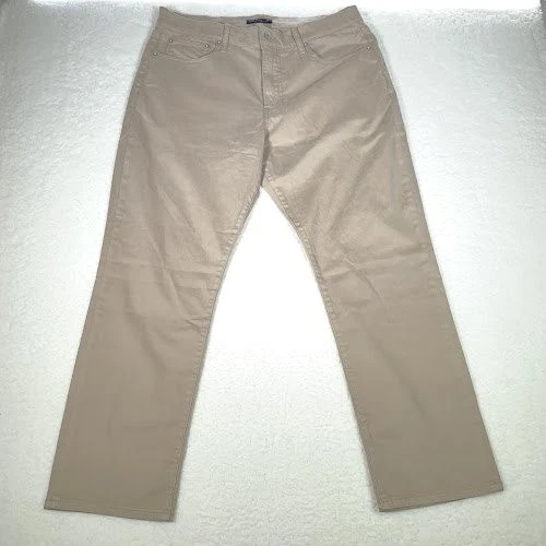Lucky Brand 110 Khaki Pants Mens Size 38x30 fits 36x29 Tan Straight Authentic - Image 2 of 4