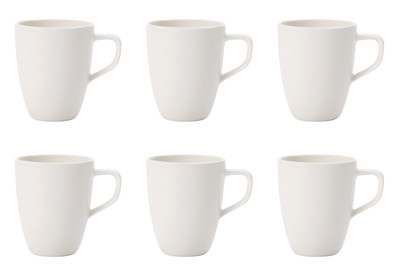 Set 6 Tazze Da Caffè KONZEPT Bianche In Porcellana 350ml, Personalizzabili Con Pittura, Lavabili In Lavastoviglie