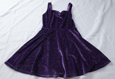 Sugar & Jade Tween Girls Velour Glitter Sweetheart Dress MS7 Purple Small (8)