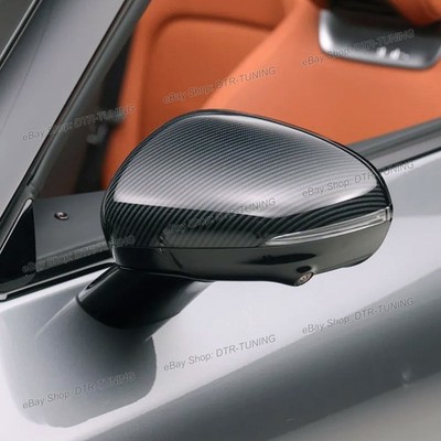 2x Dry Carbon Fiber Replacement Door Mirror Covers For Mercedes CLA35 CLA 45 AMG
