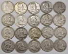 90% SILVER FRANKLIN HALF DOLLAR - FULL ROLL - 20 COINS - MIXED DATES  LF1