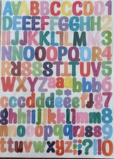 10 Sheets Alphabet Number Stickers 1250 Pieces 1" Vinyl Self Adhesive DIY Crafts