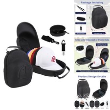 Anguu Hat Travel Case, Hard Hat Carrier Organizer Clip Glasses - Black A101