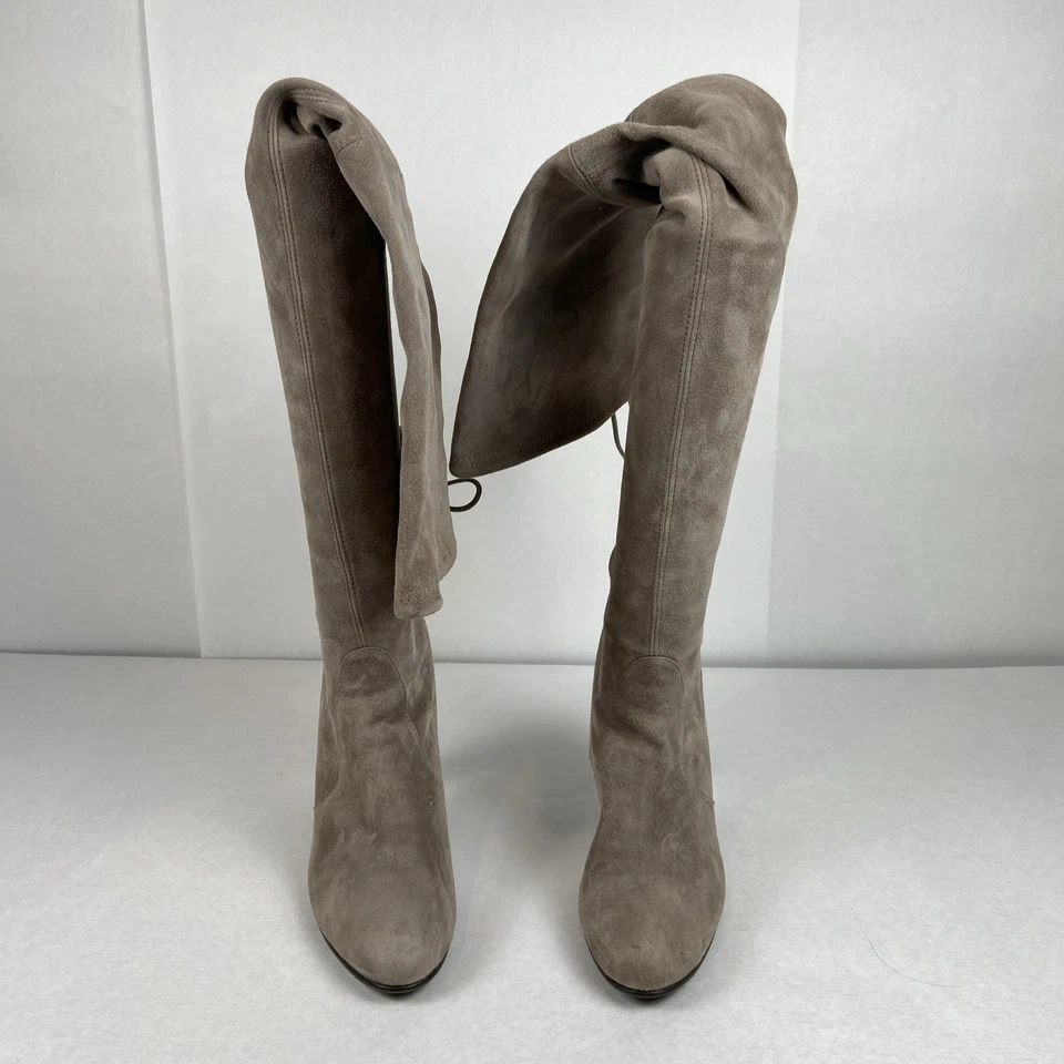 STUART WEITZMAN THIGH-HIGH BOOTS SUEDE TAN SZ 9 - Image 2 of 4