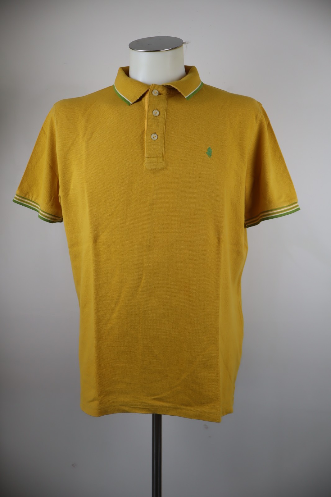 Marlboro Classics Yellow Logo Vintage Short Sleeve Polo Shirt Men L Cotton