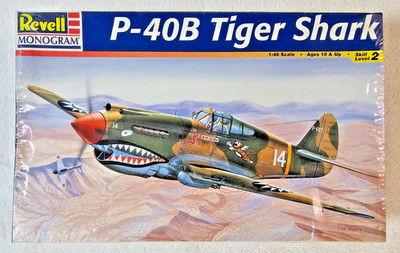 Revell Monogram P-40B Tiger Shark 1/48 Scale Model Kit 85-5209 Sealed NOS 1998