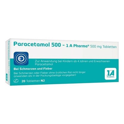 Paracetamol 500 1A Pharma Tabletten · 20 St · PZN 02481587
