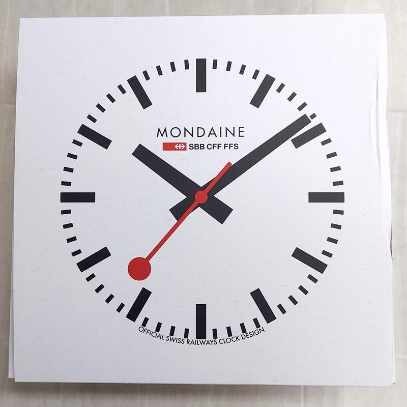 Mondaine Wall Clock Red White Diameter 25cm A990.CLOCK.11SBC Box