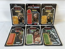 STAR WARS WICKET HAN WAROK BIKER ENDOR CRDBCK LOT X 6 W ATTCH BUB KENNER VINTAGE
