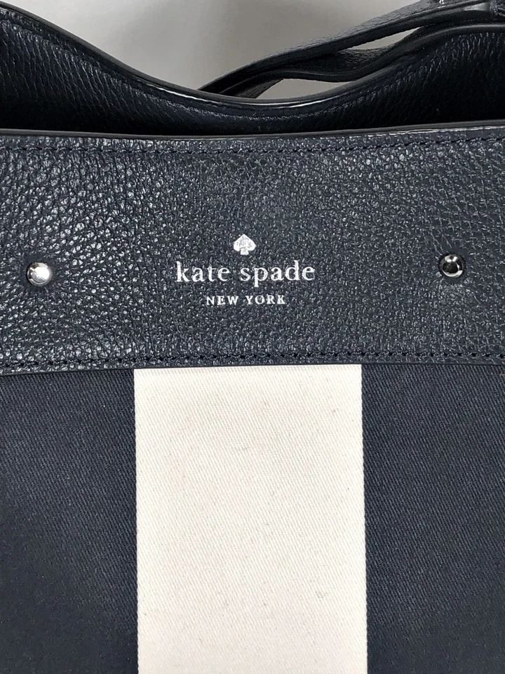 Kate Spade New York Marti Even Stripe Large Bucket Bag in Blue & White – NEW - Image 4 of 4