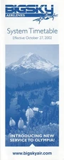Big Sky Airlines timetable 2002/10/27