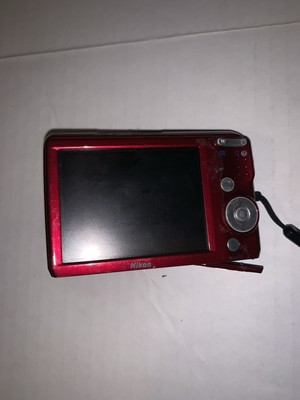 Nikon Coolpix L20 10MP Digital Camera Red TESTED! Loose Bat