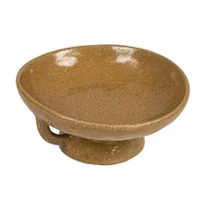 8 In. 21 Fl. Oz. Tan Stoneware Footed Serving Bowl with Handles