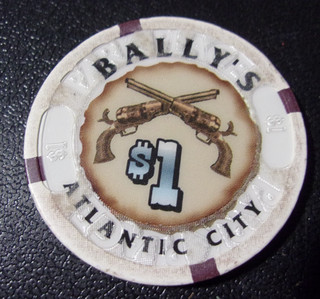 BALLY'S PARK PLACE HOTEL CASINO $1 gaming poker chip Atlantic City NJ