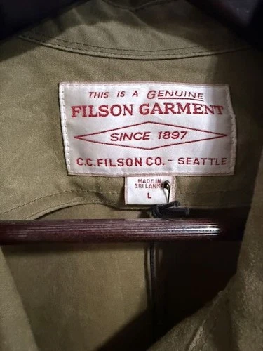 NWT FILSON Eagle Harbor Jac Shirt Jacket Olive Tan 11oz Washable Waxed Cotton L image 3