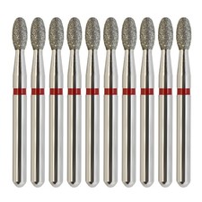 10Pcs/pk Dental Diamond Burs Egg Football 379/018F FG Fine Grit High Speed Burr