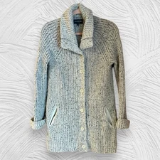 Michael Stars gray chunky knit alpaca wool blend long cardigan button sweater