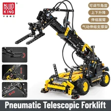 MOULD KING 19009 Pneumatic Telescopic Forklift Technica Vehicle Simulation Truck