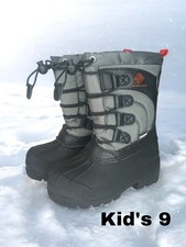 New DREAM PAIRS Boys Girls Snow Boots Waterproof Sz 9 Little Kid Grey/Black
