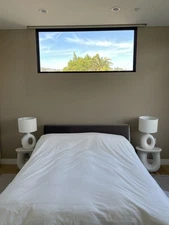 2 Modern White Side Table Lamps – Living Room Lighting – Excellent Condition