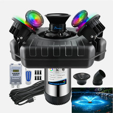 750W Pond Fountain Aerator w/4 RGB LED Lights 7 Color Options 1HP 15000GPH