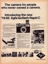 1966 Agfa Camera Print Ad Isoflash Rapid C Perfect First Camera