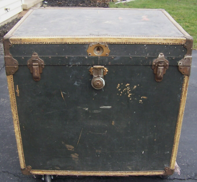 c1900 ANTIQUE HENRY LIKLY STEAMER TRUNK ROCHESTER GENEVA NY CAR