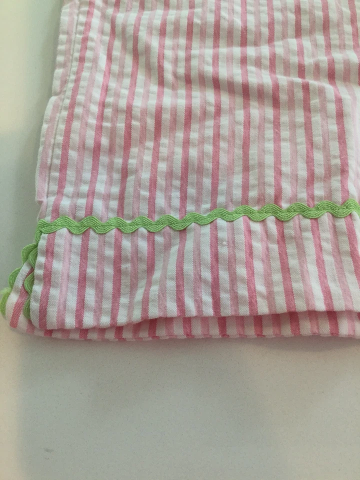 Calça Seersucker HARTSTRINGS feminina rosa listra branca calças Ric Rac 8 - Imagem 2 de 4