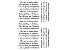 Snow Angel Feather 7 pcs 2.25 Inch Black Fused Glass Decals