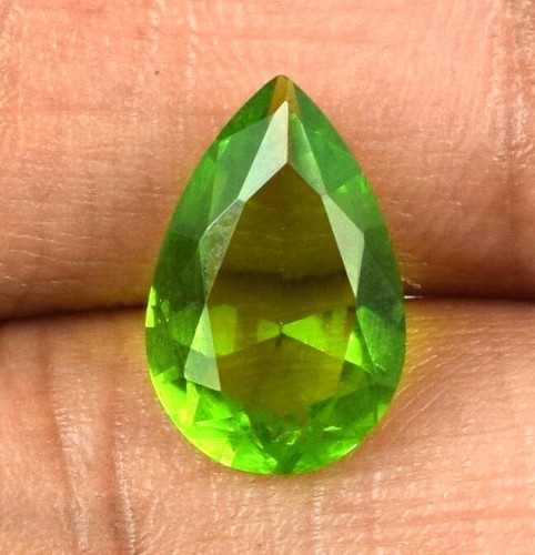 2.30 KT / 12 MM Pakistan Verde Oliva Peridoto Loose Gemma Pera Taglio - Foto 8 di 8