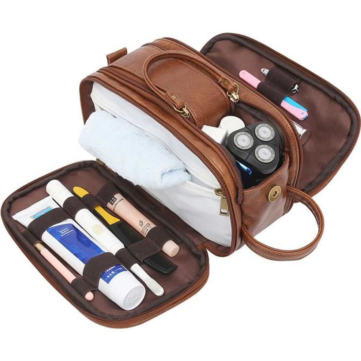 Sacoche de toilette homme baizenville grand format idéale pour les vacances et l'hôtel