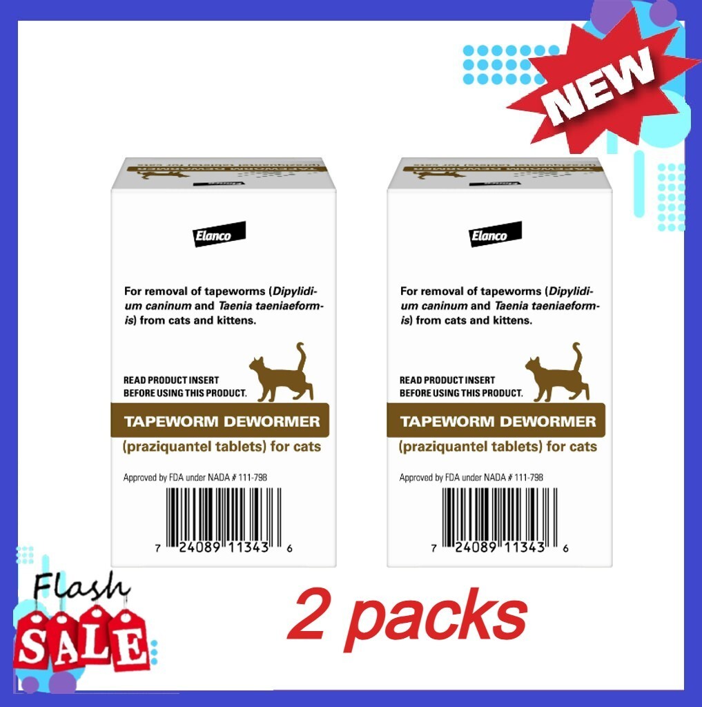 Tapeworm Dewormer (Praziquantel Tablets) for Cats and Kittens 6 Count