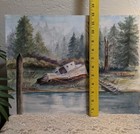 #2 SHIPWRECK WOODS FOREST PACIFIC NORTHWEST BOAT BEACH WATERCOLOR  (Moving Sale) — photo 2