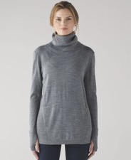 Lululemon Sweat And Savasana Sweater Size 6 Thumb Holes Merino Turtleneck