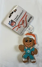 Miami Dolphins Gingerbread Man Christmas Holiday Ornament - FREE SHIPPING