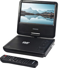 Portable 7-Inch Black TFT Swivel Screen DVD/CD Player - Perfect for Travel 