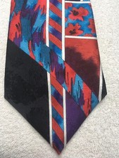 WEMBLEY MENS TIE PURPLE RED BLUE GRAY BLACK 4 X 58 NWT