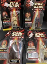 Hasbro Star Wars Episode 1 CommTech Lot Of 4 Figures Padme, obi wan, mace, qui