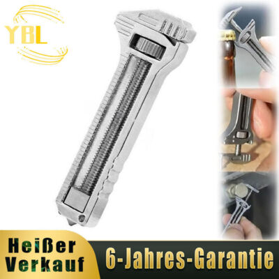 Mini Wrench Multitool Schraubenschlüssel Crowbar Flaschenöffner Verstellbares DE
