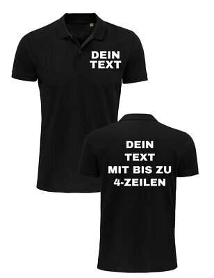 Herren Polo Shirt bedrucken mit Wunschtext Print personalisiert Geschenk Männer - Bild 1 von 4