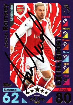 Aaron Ramsey signierte Arsenal 2016-17 Match Attax Prem League Xtra Boost Karte UC3