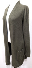 BAREFOOT DREAMS Cozychic Lite Santa Monica Cardigan Olive Green Size M EUC  