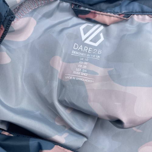 Dare 2b Women’s Resilient II Windshell Jacket, Size UK 10, Powder Pink Camo - Picture 15 of 19