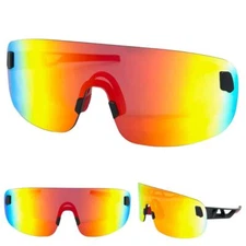 SPORTY WRAP AROUND Biker Cycling Shield SUNGLASSES Lightweight Flexible Frame C1