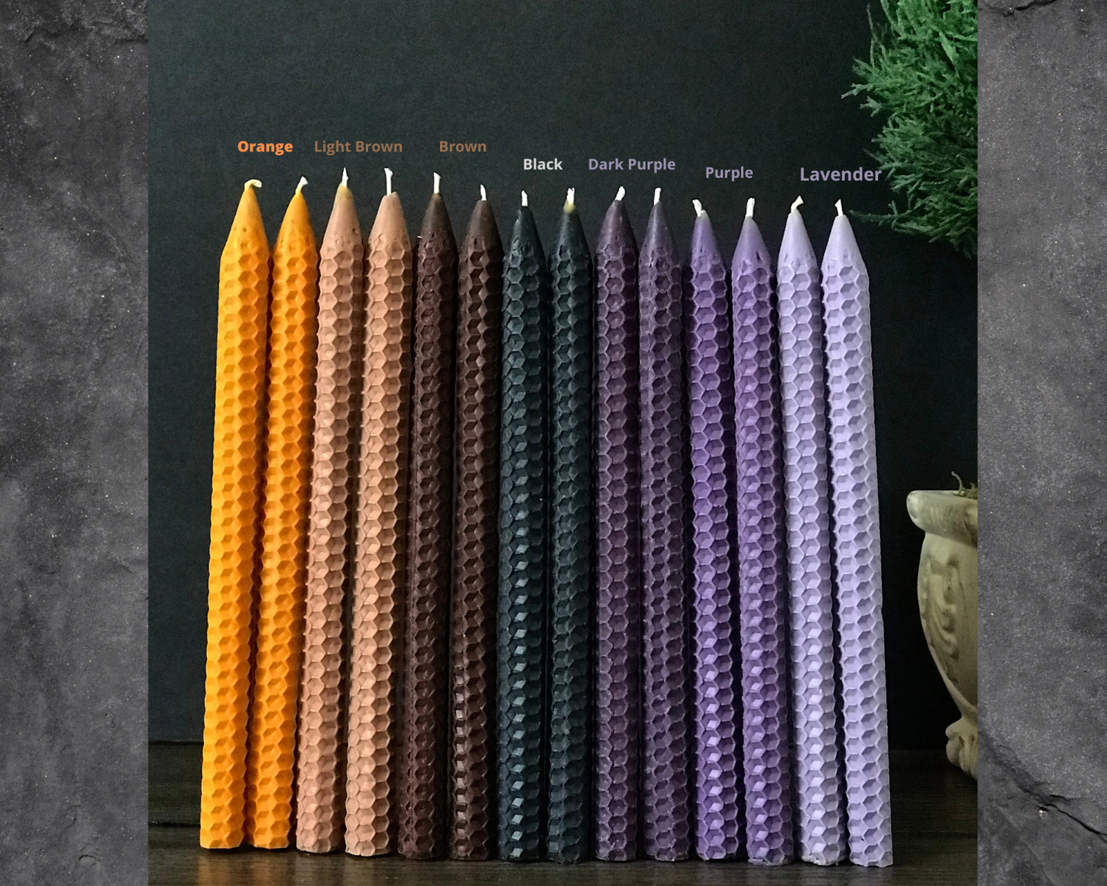 Natural Beeswax Honeycomb Hand Rolled Taper Candle 8x1/2" -1