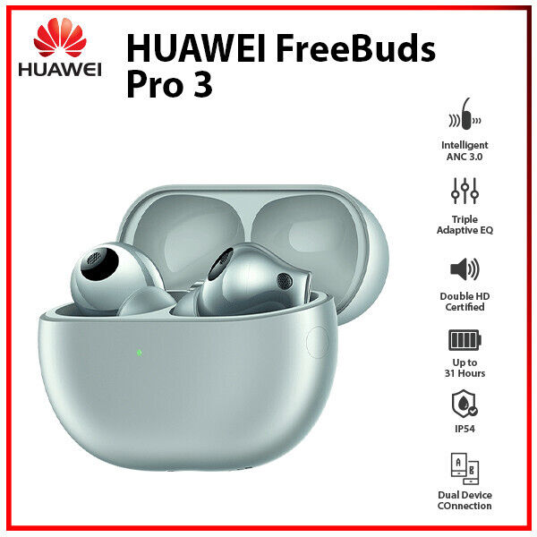 Huawei FreeBuds Pro 3 SILVER Bluetooth ANC Bone Sensor Wireless Earphone  Earbuds